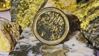 9ct Yellow Gold Round Black Gold Quartz Ring