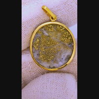 18K Alaskan Gold in Quartz Pendant