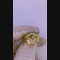 10K Alaskan Gold in Quartz Signet Ring