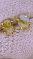 14K Oval Gold Quartz Earrings 16:1 Mine
