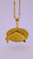 22K Alaskan Nugget Salmon Fish Pendant